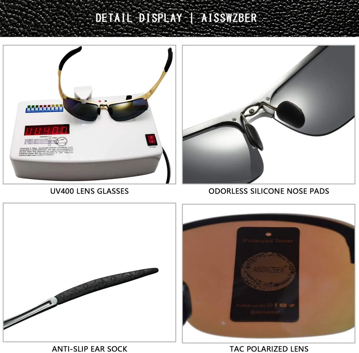 Mens Sports Polarized Sunglasses Driving Metal Frame UV Protection Sunglasses For Men 8177