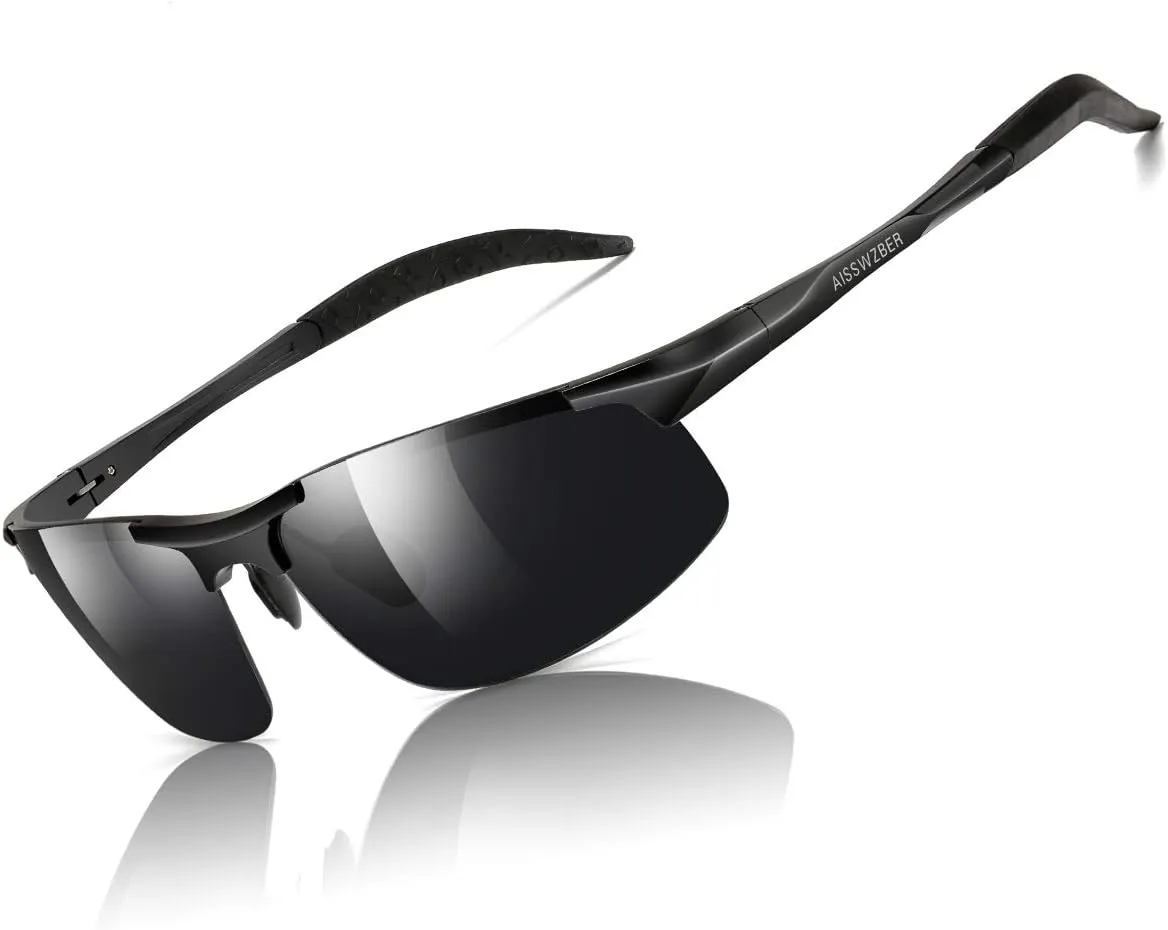 Mens Sports Polarized Sunglasses Driving Metal Frame UV Protection Sunglasses For Men 8177
