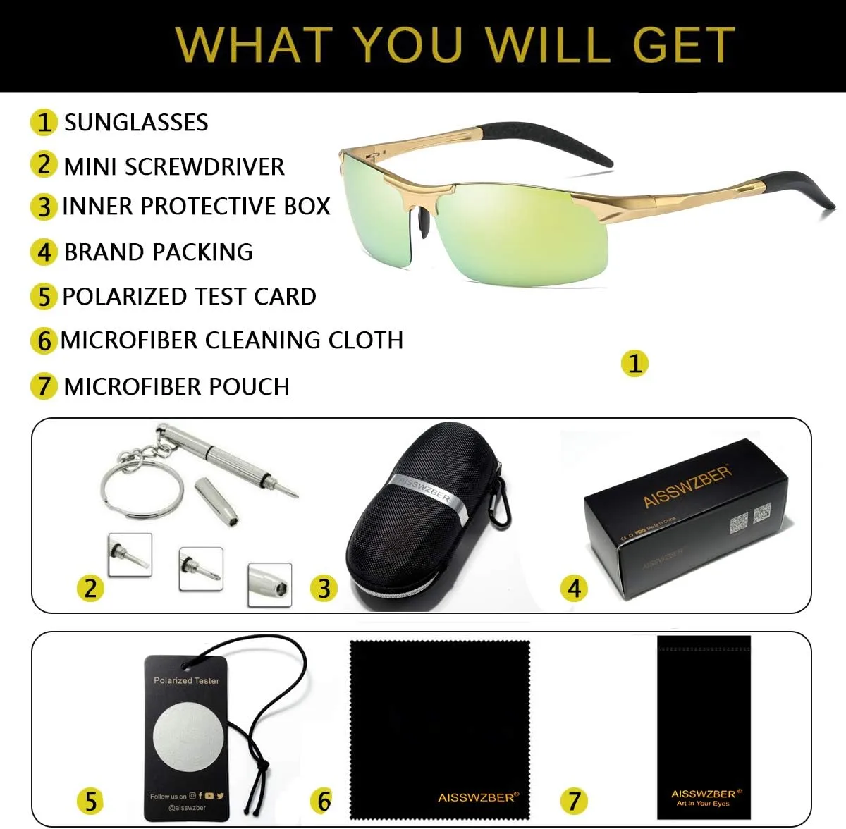 Mens Sports Polarized Sunglasses Driving Metal Frame UV Protection Sunglasses For Men 8177