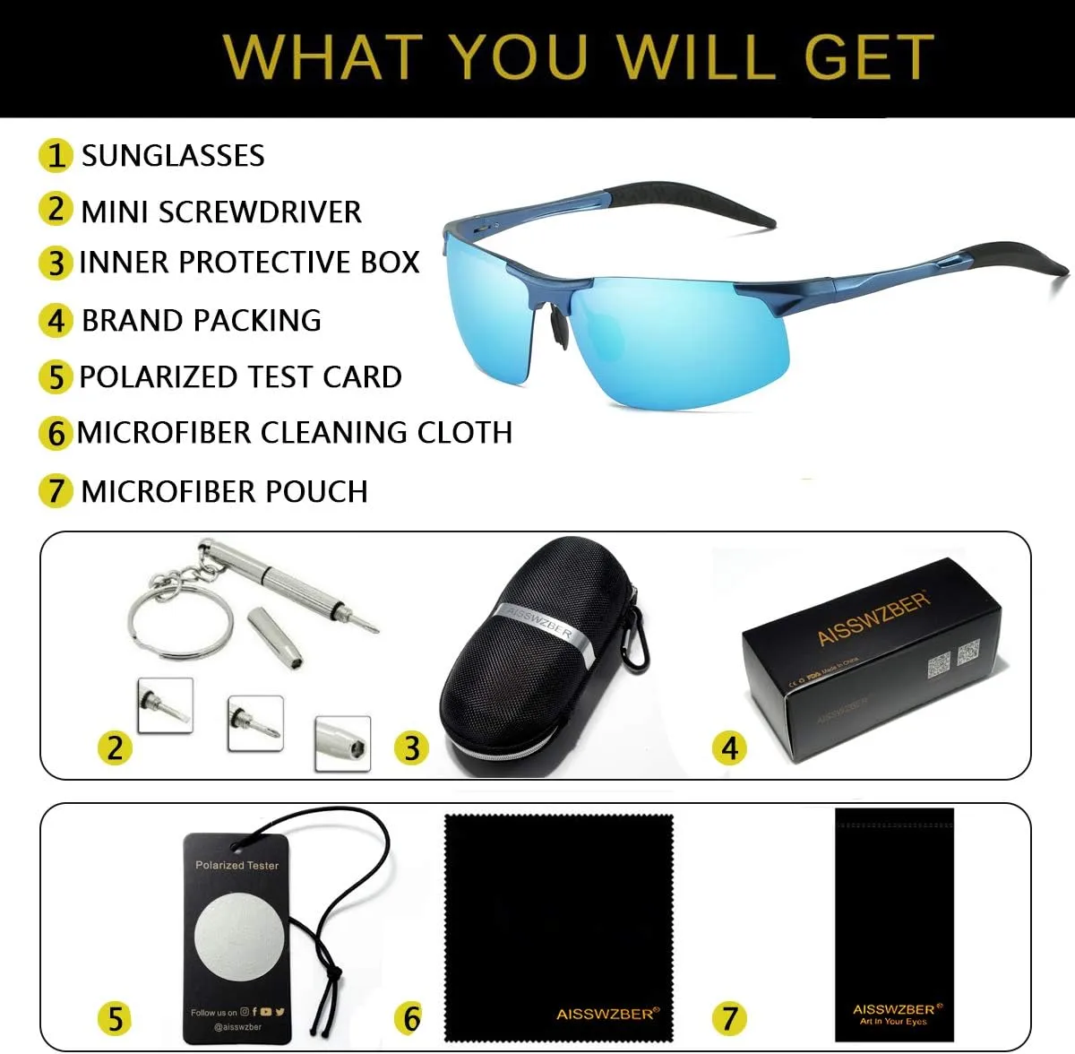 Mens Sports Polarized Sunglasses Driving Metal Frame UV Protection Sunglasses For Men 8177