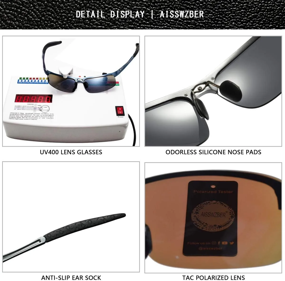 Mens Sports Polarized Sunglasses Driving Metal Frame UV Protection Sunglasses For Men 8177