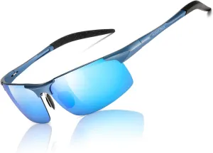 Mens Sports Polarized Sunglasses Driving Metal Frame UV Protection Sunglasses For Men 8177