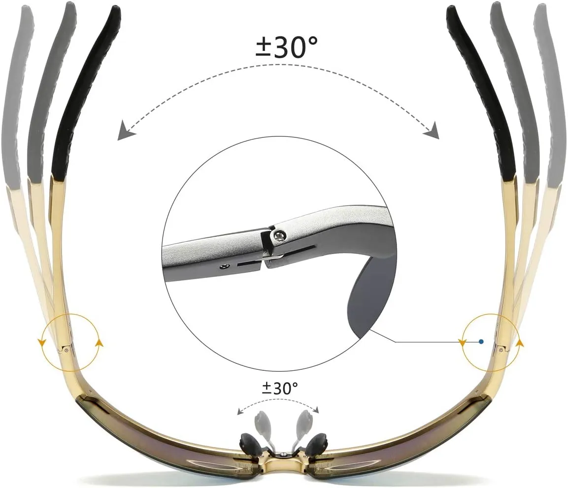 Mens Sports Polarized Sunglasses Driving Metal Frame UV Protection Sunglasses For Men 8177