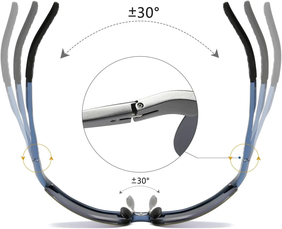 Mens Sports Polarized Sunglasses Driving Metal Frame UV Protection Sunglasses For Men 8177