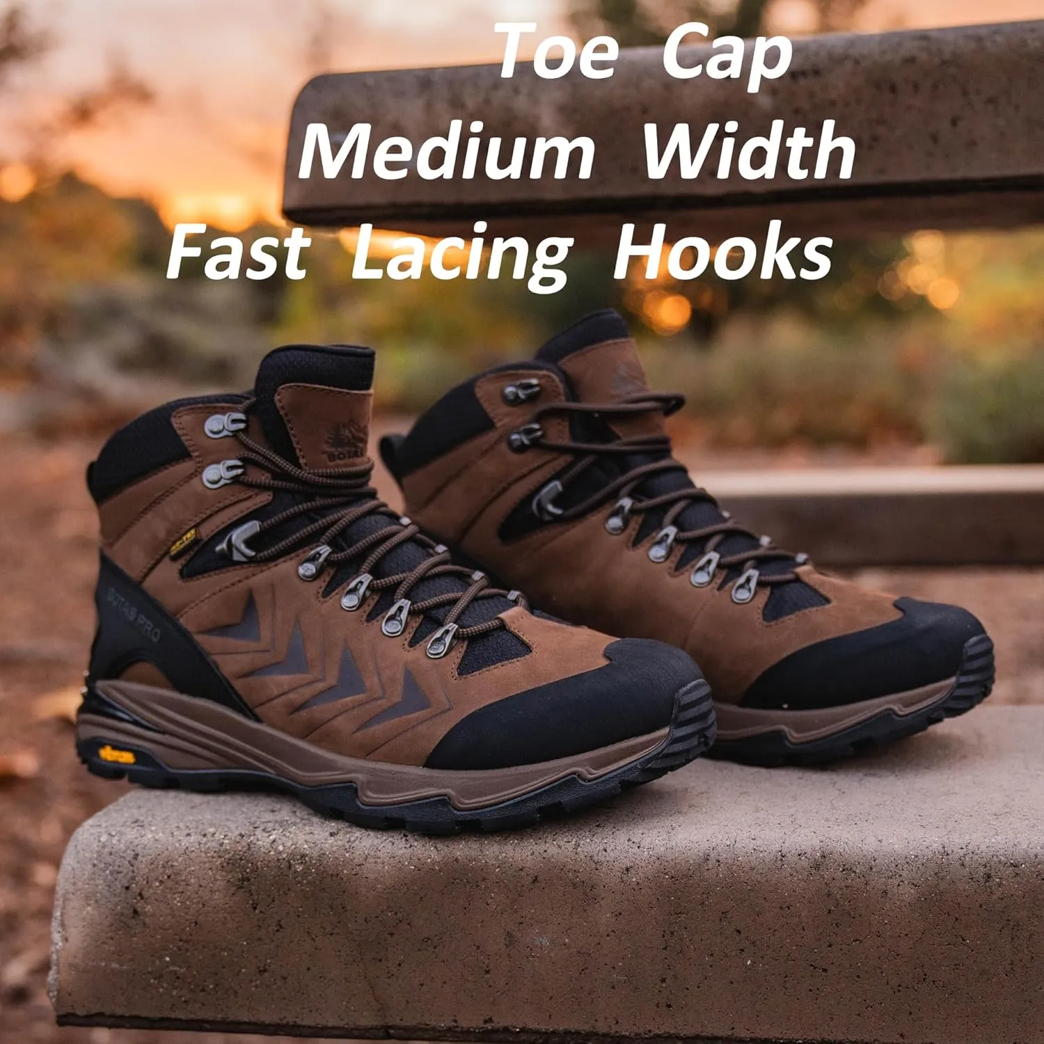 Men's Waterproof Hiking Boots, 6 Inch Slip Resistant Light Weight Outdoor Boots