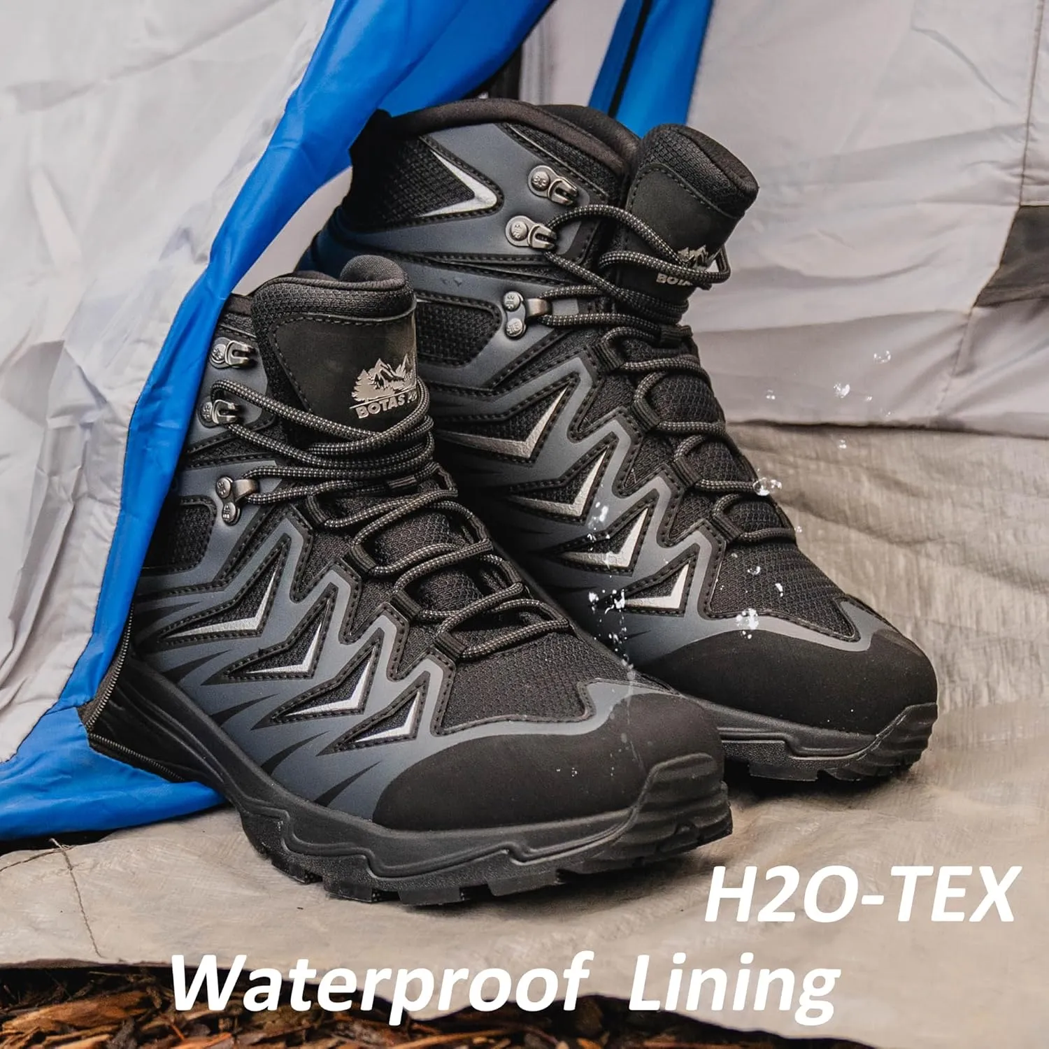 Men's Waterproof Hiking Boots, 6 Inch Slip Resistant Light Weight Outdoor Boots