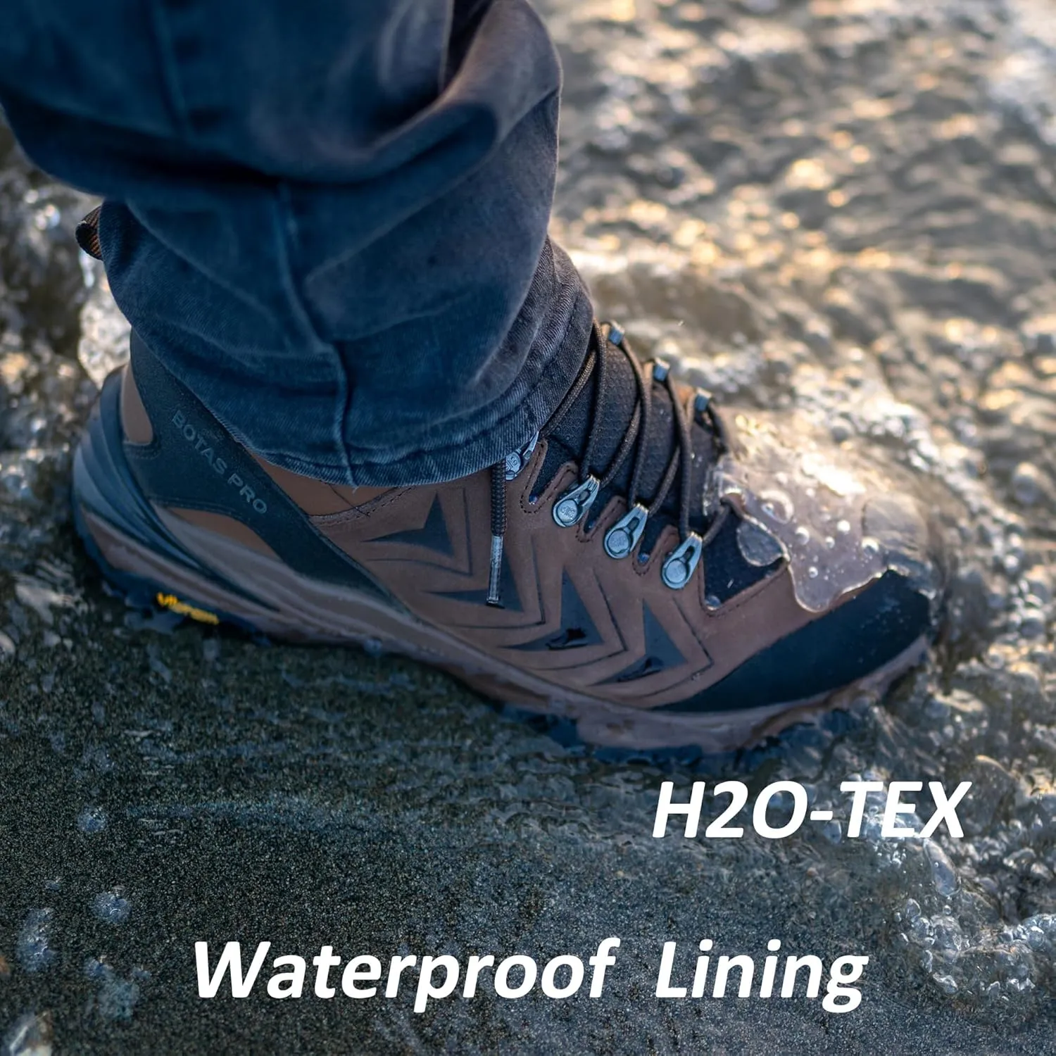 Men's Waterproof Hiking Boots, 6 Inch Slip Resistant Light Weight Outdoor Boots
