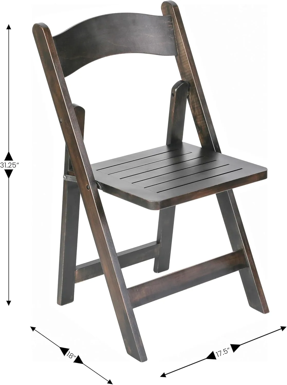 Merrick Lane Nathan Folding Solid Wood Dining Chair, Luxurious Curved Back, Versatile, Solid Beechwood Construction, Mortise & Tenon, Early American