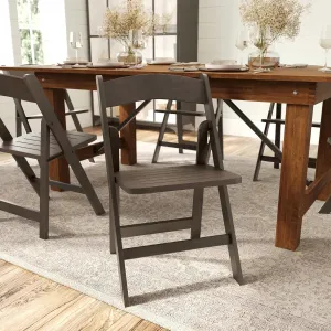 Merrick Lane Nathan Folding Solid Wood Dining Chair, Luxurious Curved Back, Versatile, Solid Beechwood Construction, Mortise & Tenon, Early American