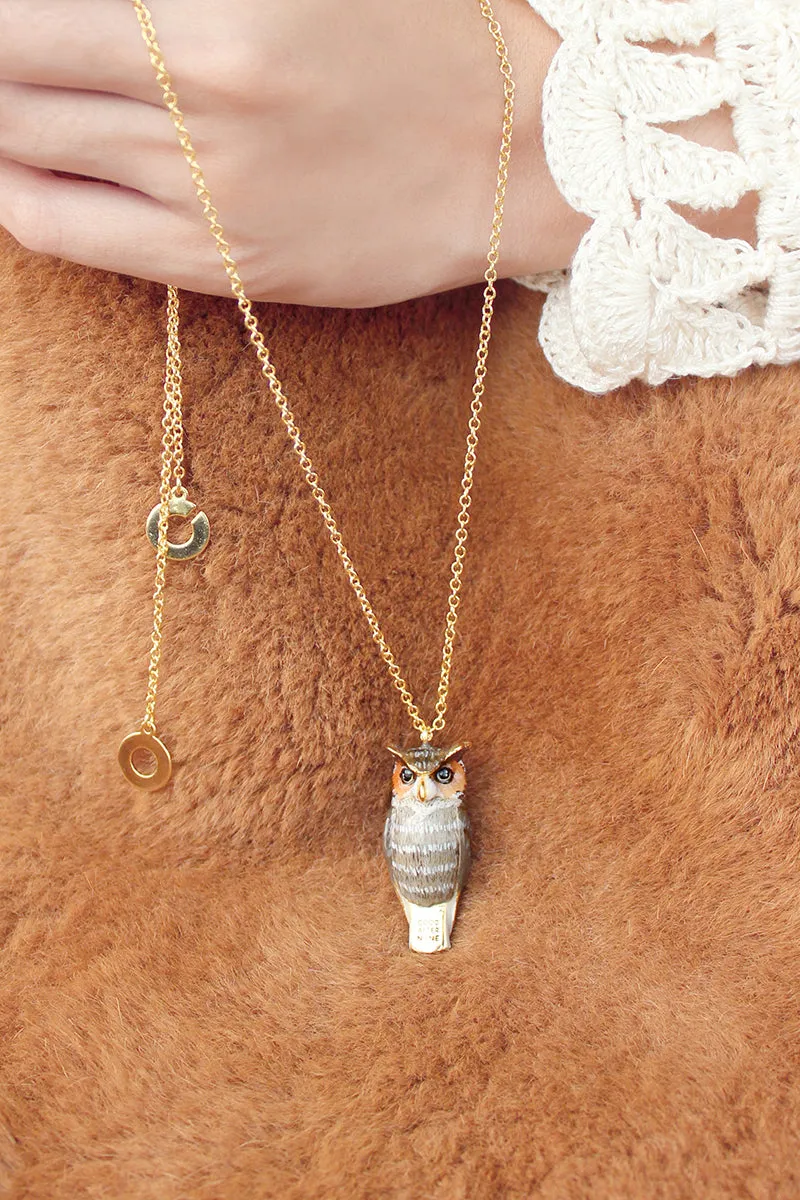 Merry Great Horned Owl Whistle Necklace