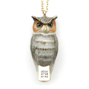Merry Great Horned Owl Whistle Necklace