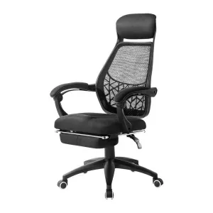 Mesh Office Chair with Footrest - Black