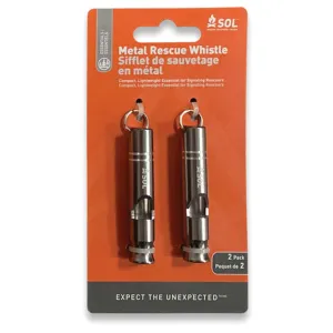 Metal Rescue Whistle 2 Pack