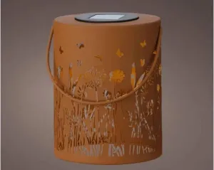 Metal Solar Lantern - Rustic Brown