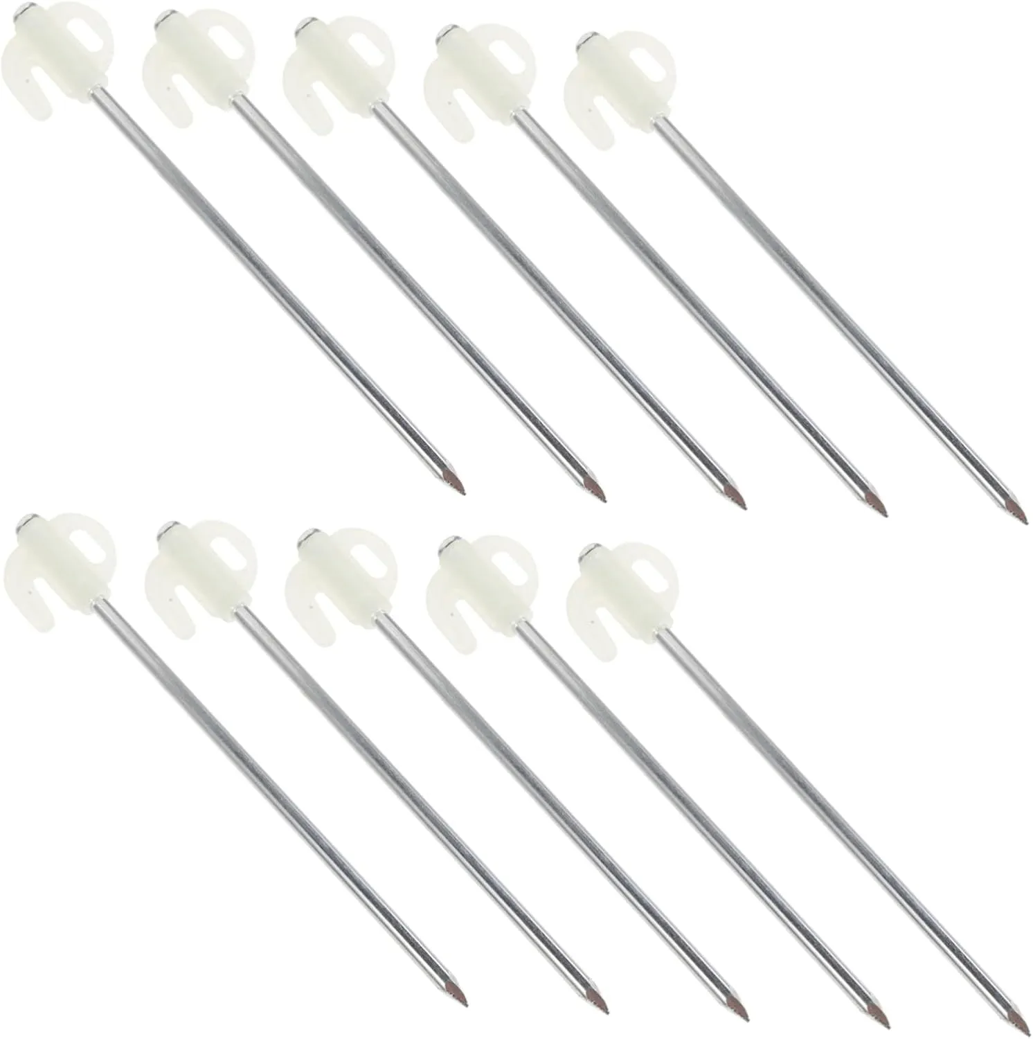 Milisten 11pc Camping Tent Stakes Set Heavy Duty Steel Pegs Drillable Tips Ground Stake Bag for Ultralight Tent Fixing