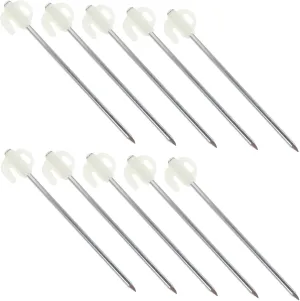 Milisten 11pc Camping Tent Stakes Set Heavy Duty Steel Pegs Drillable Tips Ground Stake Bag for Ultralight Tent Fixing