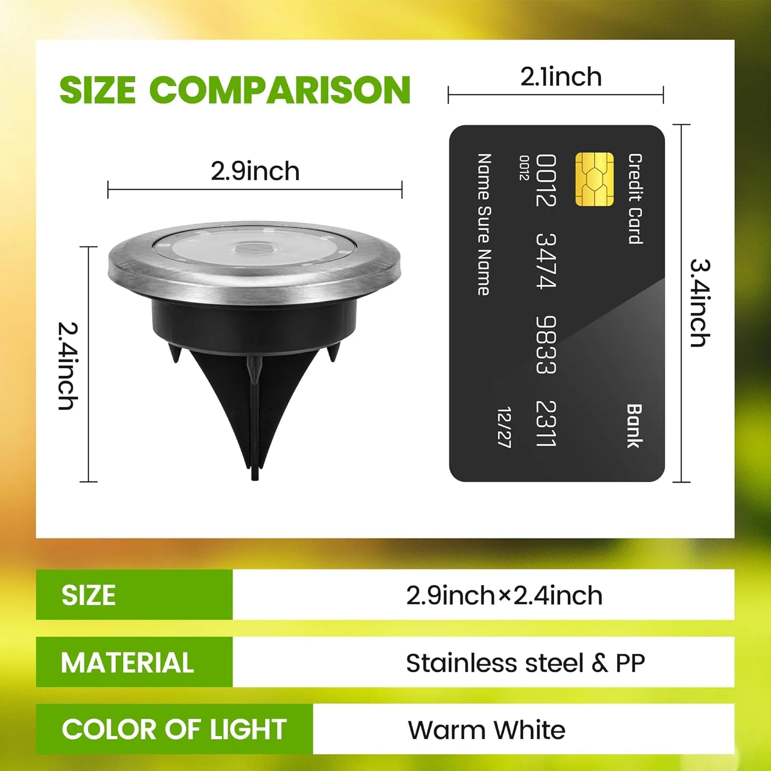 Mini Solar Ground Lights, 12 Pack Solar Garden Lights, Solar Powered Pathway Lights Warterproof, Outdoor Lights for Driveway, Walkway, Backyard, Patio (Warm White)