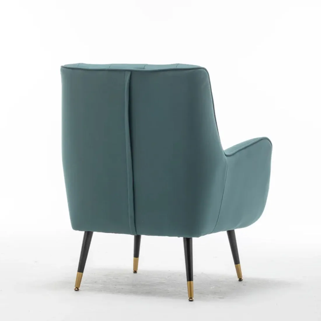 Minimalist Olive Green Thick Padded Velvet Sofa Lounge Chair with Cushion