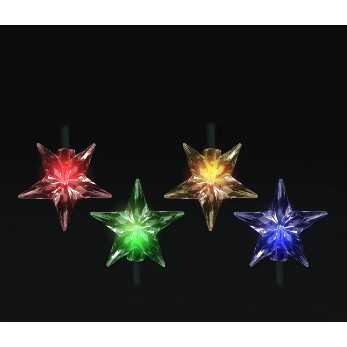 Mirabella Christmas Solar Powered 30 LED Stars Light Set - Multi-Colour