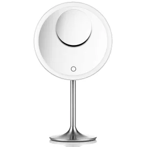 Miusco 9" Lighted Makeup Mirror Pro, 5X   10X Magnification, Ultra Bright HD Lighting System, Rechargeable & Cordless, Adjustable Brightness, Touch Activated, Brush Stainless Steel