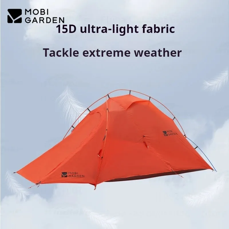MOBI GARDEN Ultralight camping Tent 1/2 Person Outdoor hiking Travel Backpack Single Double Tent 15D 20D 30D 68D Nylon Portable