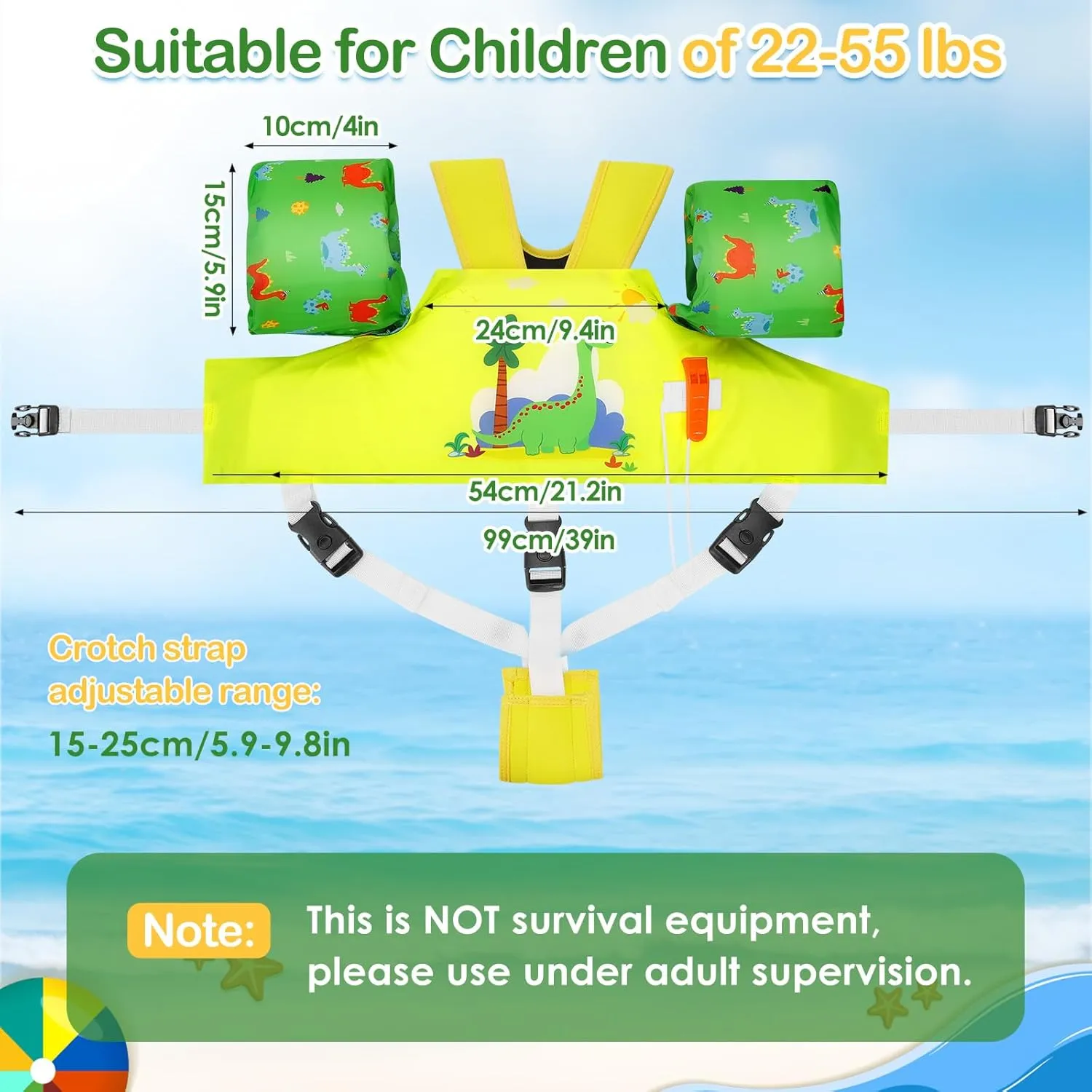 MoKo Swim Arm Band for Kids 20-30-50 lbs, Clearance Cute Cartoon Toddler Swim Vest, Swimming Water Wings Pool Floaties Sleeve for Children Learn to Swim