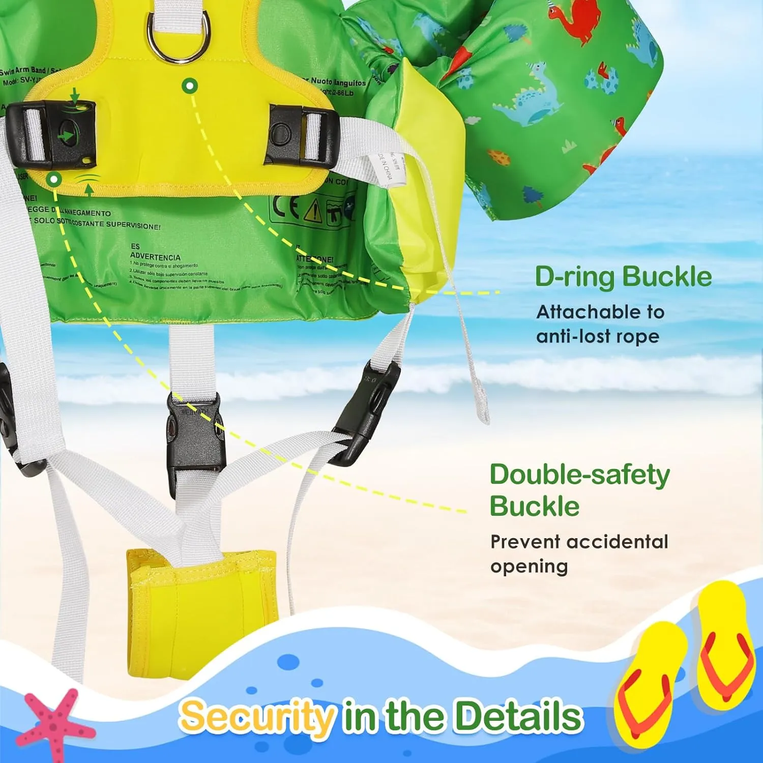 MoKo Swim Arm Band for Kids 20-30-50 lbs, Clearance Cute Cartoon Toddler Swim Vest, Swimming Water Wings Pool Floaties Sleeve for Children Learn to Swim