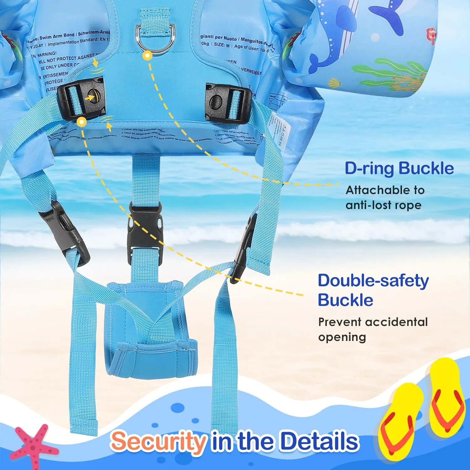 MoKo Swim Arm Band for Kids 20-30-50 lbs, Clearance Cute Cartoon Toddler Swim Vest, Swimming Water Wings Pool Floaties Sleeve for Children Learn to Swim
