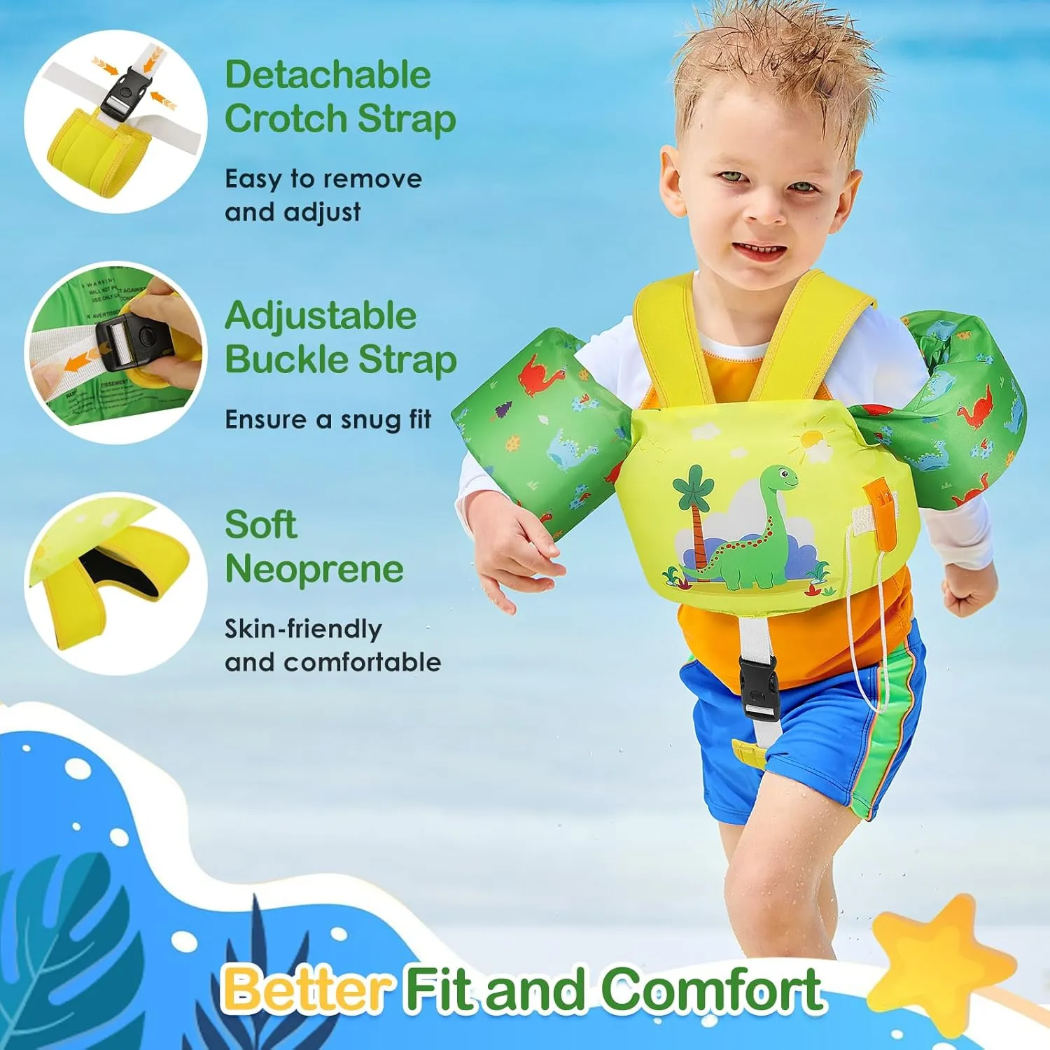 MoKo Swim Arm Band for Kids 20-30-50 lbs, Clearance Cute Cartoon Toddler Swim Vest, Swimming Water Wings Pool Floaties Sleeve for Children Learn to Swim