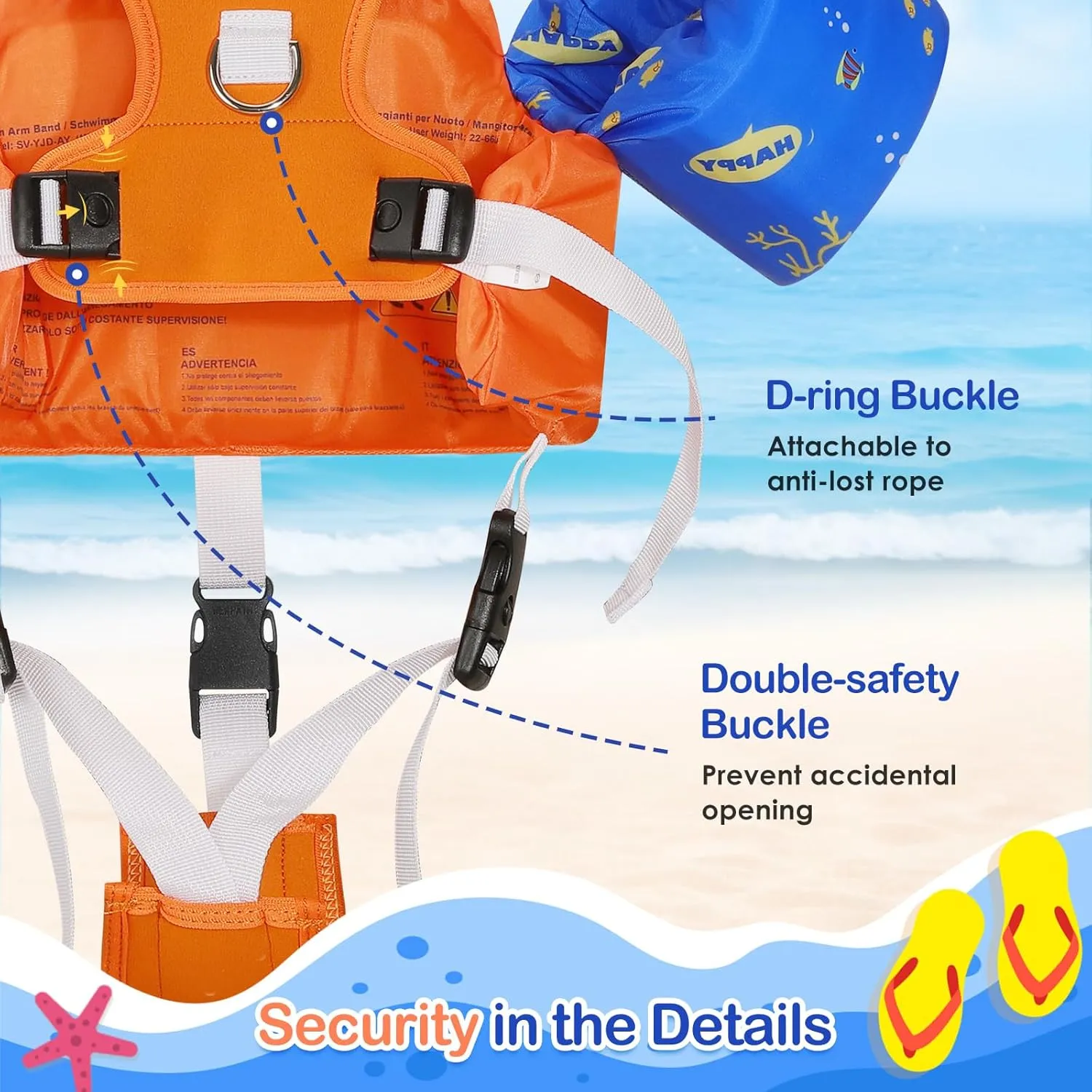MoKo Swim Arm Band for Kids 20-30-50 lbs, Clearance Cute Cartoon Toddler Swim Vest, Swimming Water Wings Pool Floaties Sleeve for Children Learn to Swim