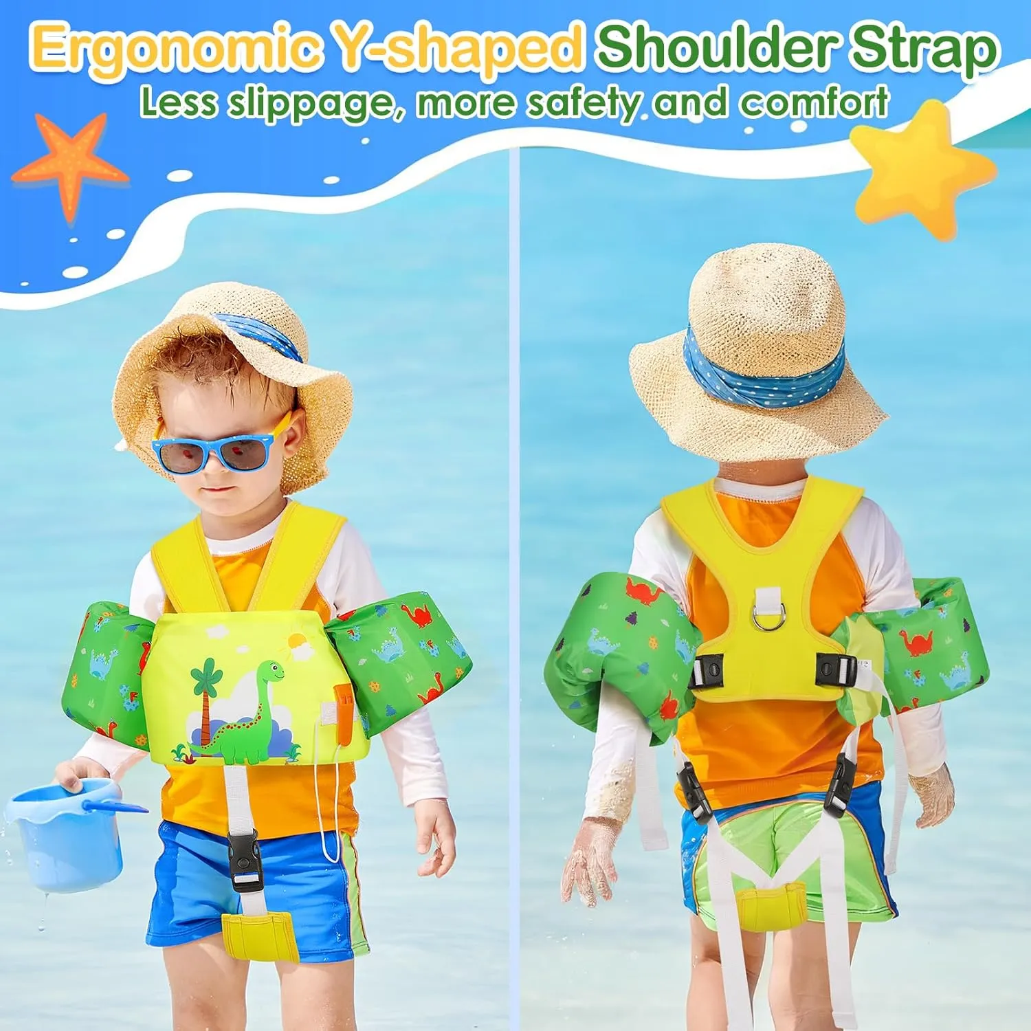 MoKo Swim Arm Band for Kids 20-30-50 lbs, Clearance Cute Cartoon Toddler Swim Vest, Swimming Water Wings Pool Floaties Sleeve for Children Learn to Swim