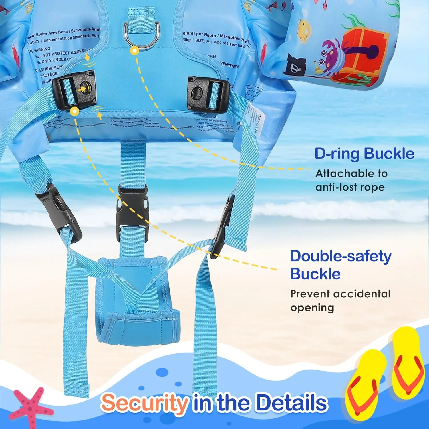 MoKo Swim Arm Band for Kids 20-30-50 lbs, Clearance Cute Cartoon Toddler Swim Vest, Swimming Water Wings Pool Floaties Sleeve for Children Learn to Swim