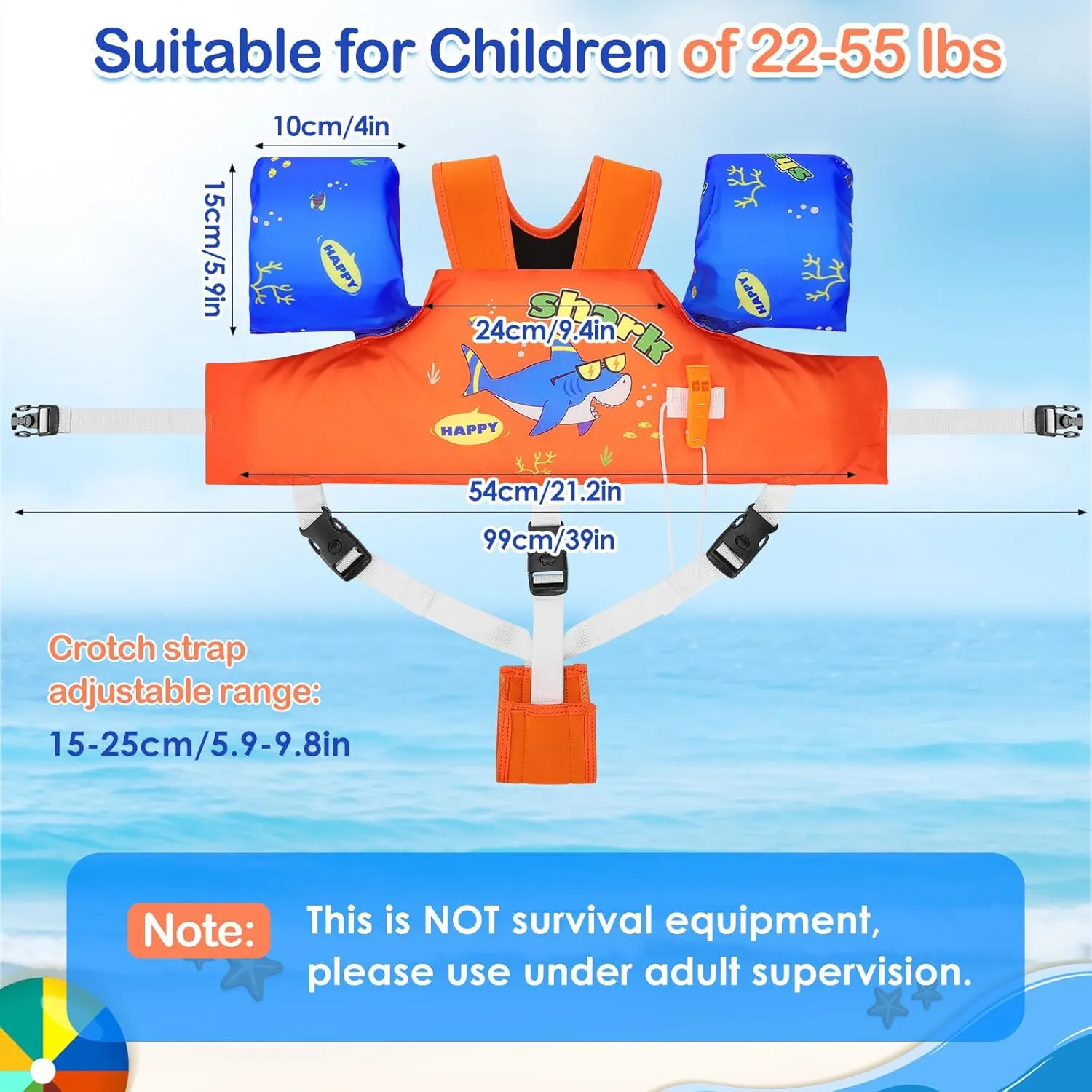 MoKo Swim Arm Band for Kids 20-30-50 lbs, Clearance Cute Cartoon Toddler Swim Vest, Swimming Water Wings Pool Floaties Sleeve for Children Learn to Swim