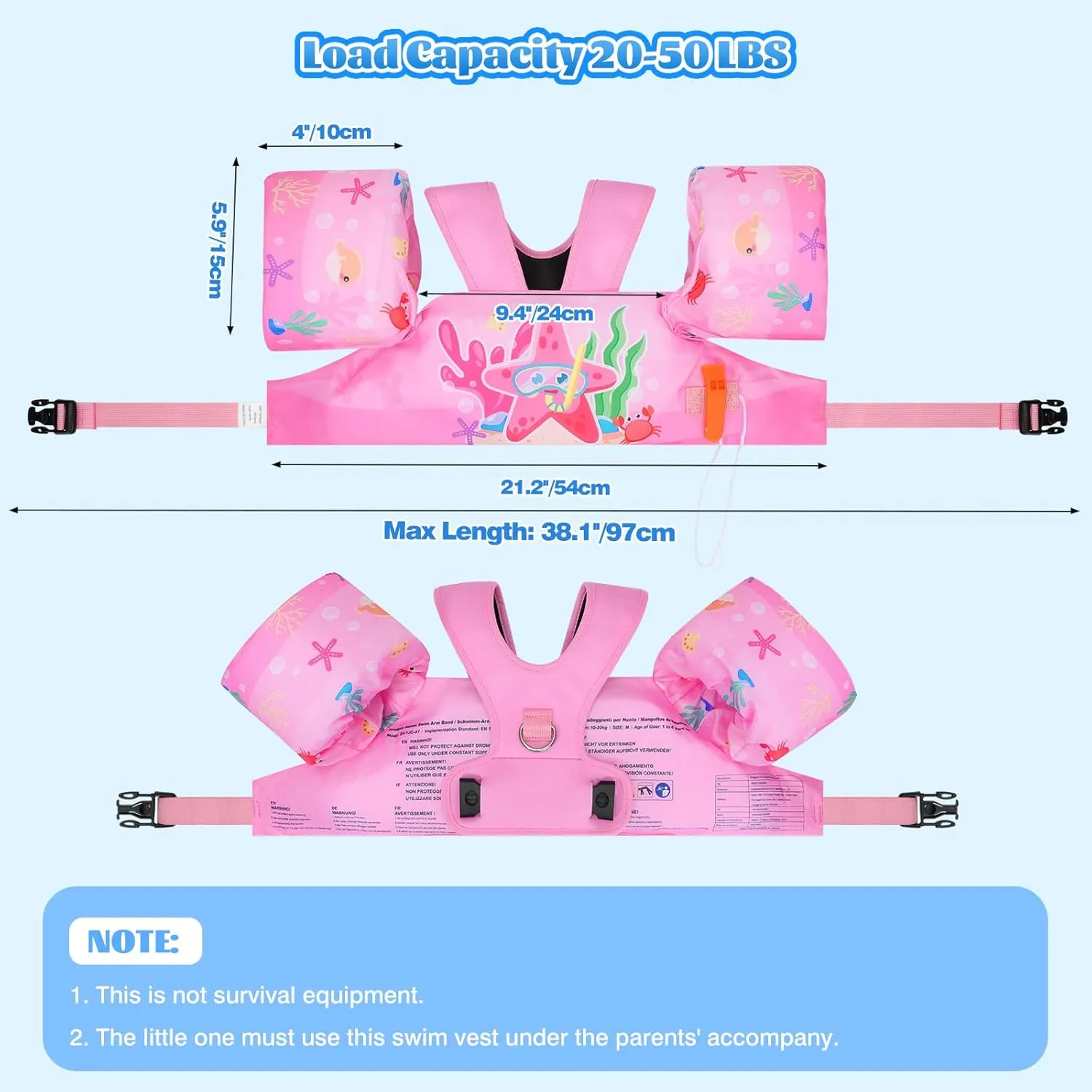 MoKo Swim Arm Band for Kids 20-30-50 lbs, Clearance Cute Cartoon Toddler Swim Vest, Swimming Water Wings Pool Floaties Sleeve for Children Learn to Swim
