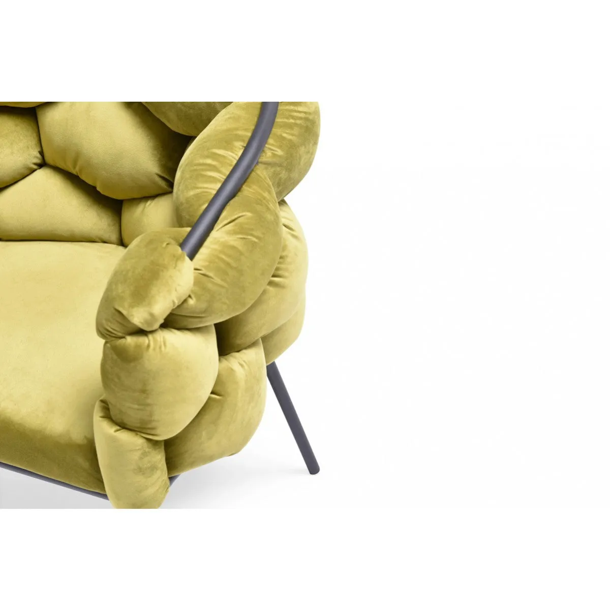 Moss Green Geo Velvet and Black Velvet Dining Chair