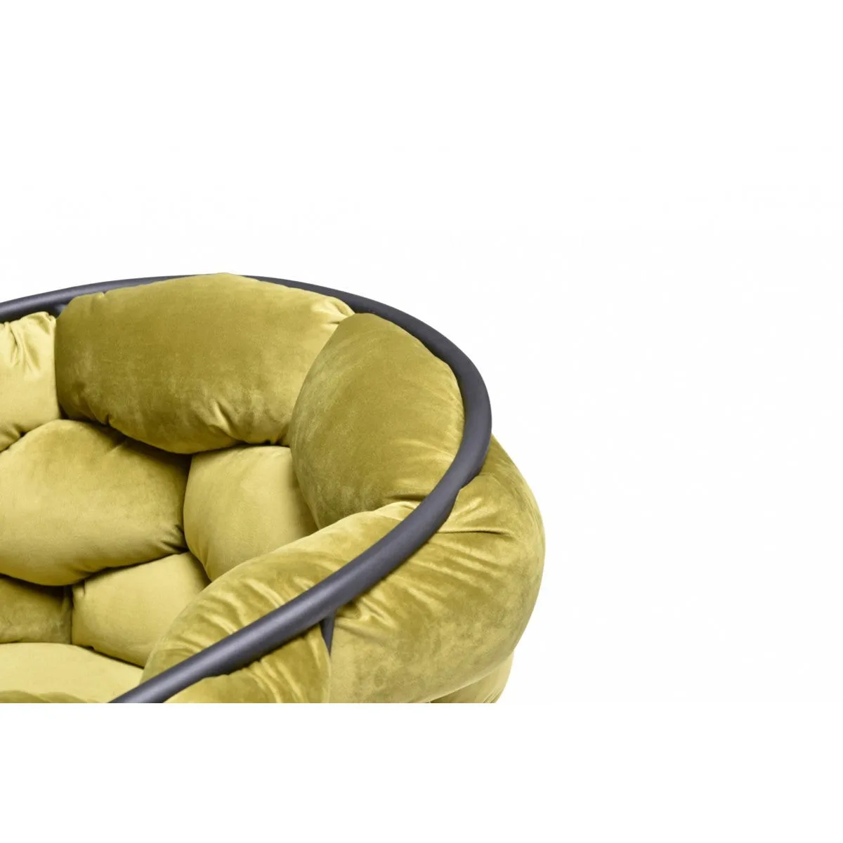 Moss Green Geo Velvet and Black Velvet Dining Chair