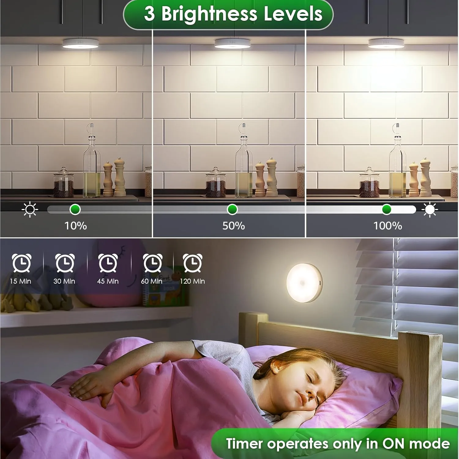 Motion Sensor Puck Light with Remote, Wireless Dimmable Under Cabinet Lighting, Rechargeable Magnetic Closet Night Light, 4-Pack, Neutral White