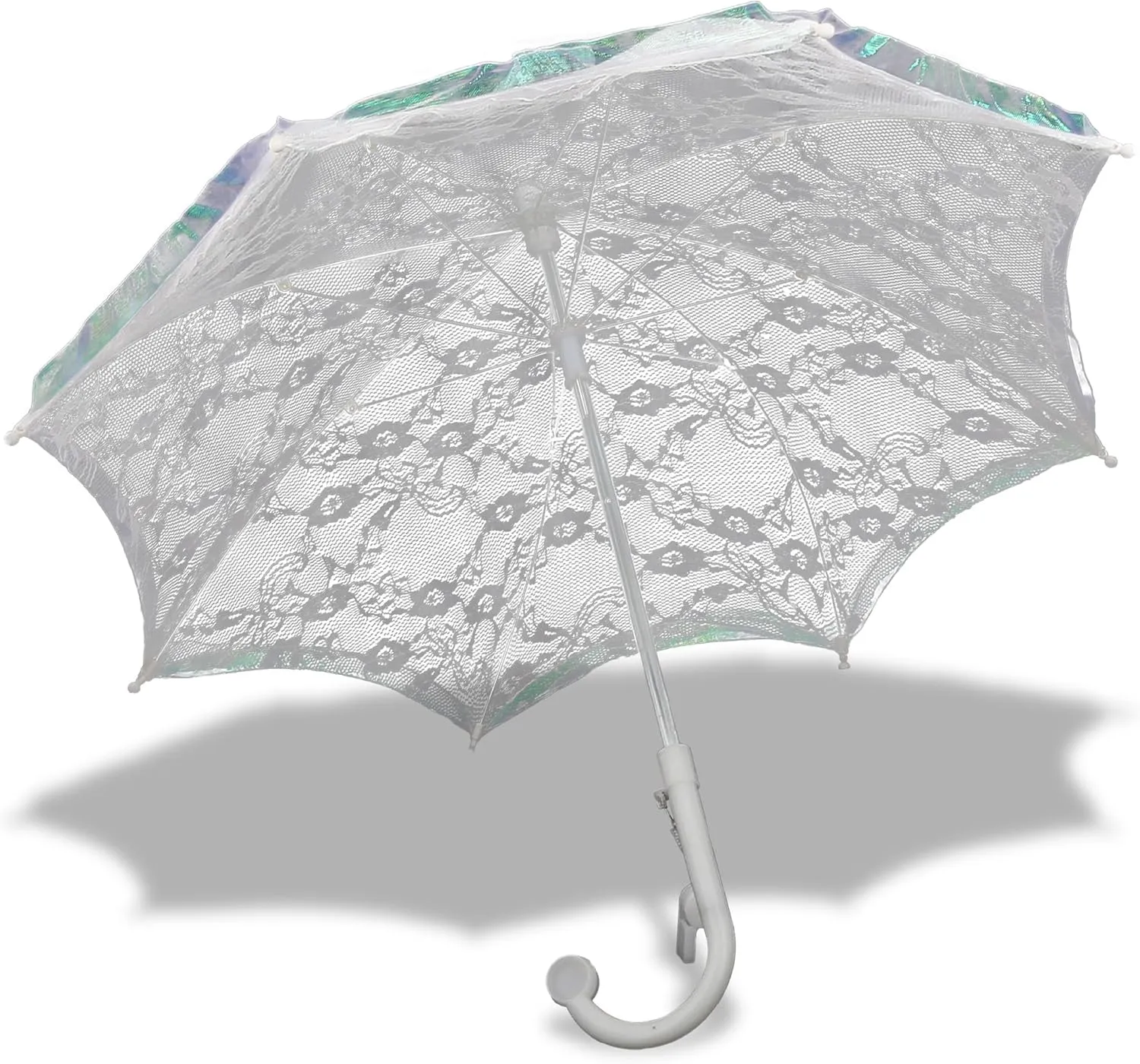 Mozlly Parasol Umbrella With Whistle - Foldable Lace Parasol, Tea Party Decorations For Little Girls - 20" Diameter