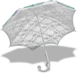 Mozlly Parasol Umbrella With Whistle - Foldable Lace Parasol, Tea Party Decorations For Little Girls - 20" Diameter
