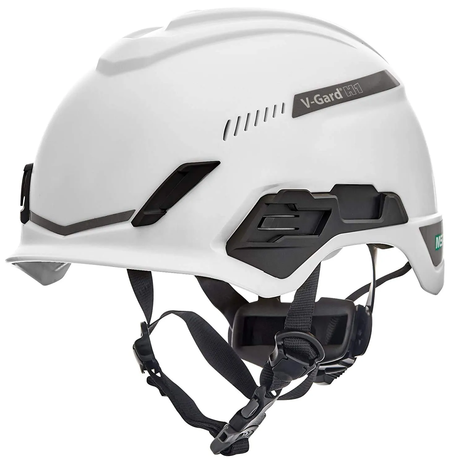 MSA 10194783 H1 V-Gard Helmet With Fas-Trac III Ratchet Suspension | Polyethylene Shell, Superior Impact Protection, Self Adjusting Crown Straps - Standard Size in White