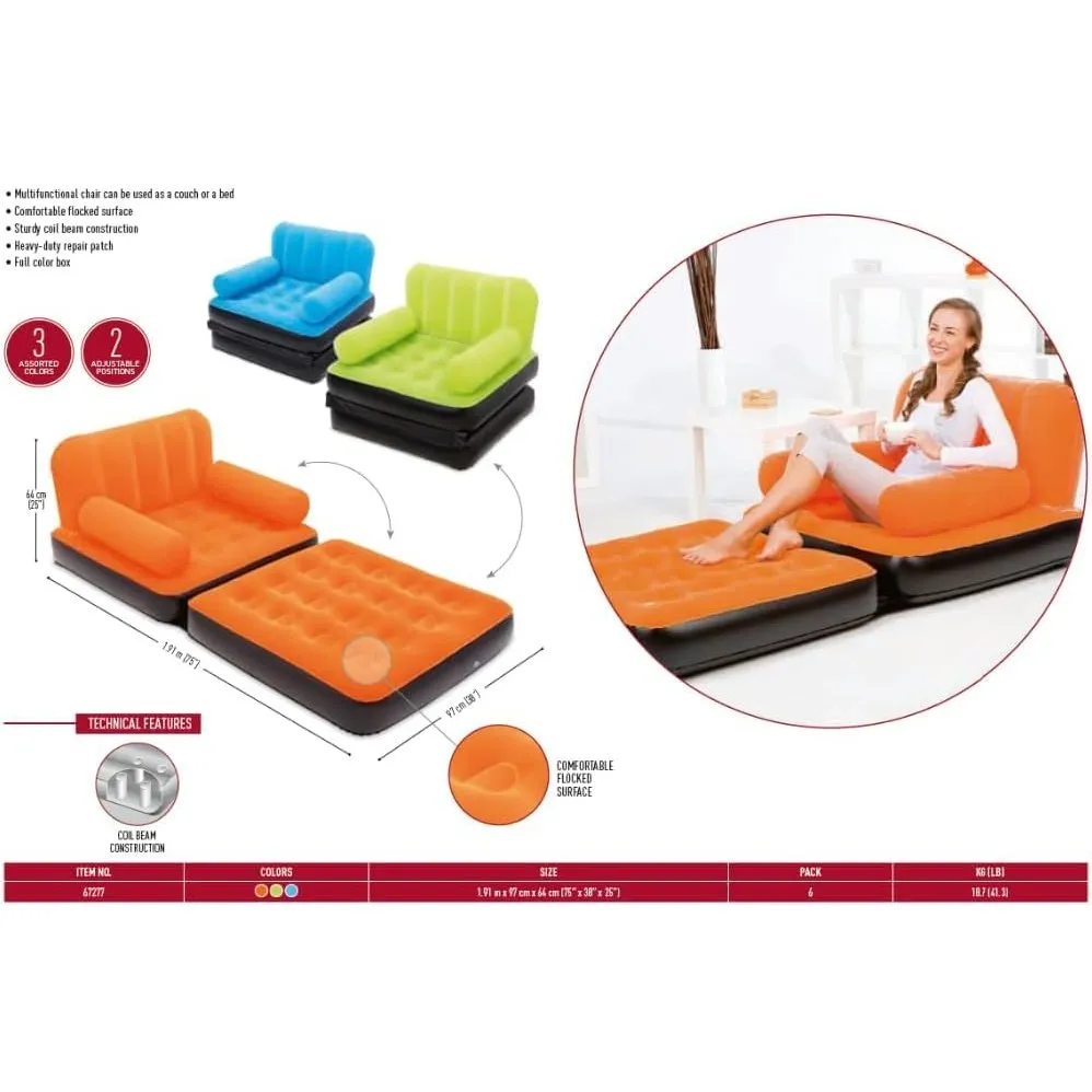 Multifunction Inflatable Sofa Bed | Air Lounger Sofa Chair | Soft, Comfortable & Foldable for Indoor & Outdoor Use