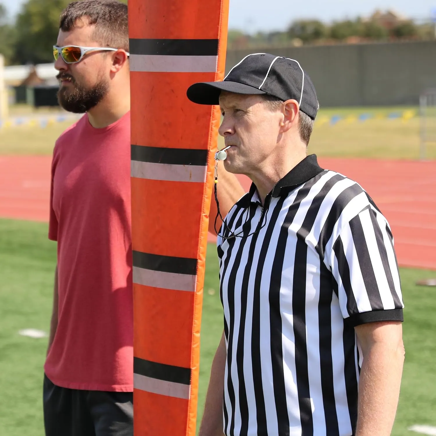 Murray Sporting Goods Men's Collared Referee Shirt 4-Piece Bundle - Referee Shirt, Hat, Flag, & Whistle Halloween Costume