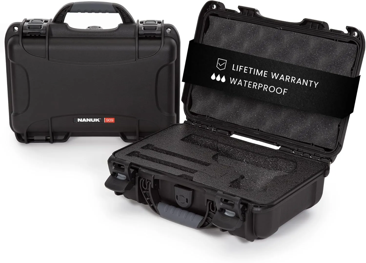 NANUK 909 Classic Hard Case with Custom Foam Insert, IP67 Waterproof & Crushproof, Rugged Construction for Ultimate Protection, Made in North America – (12.6” x 9” x 4.4”)