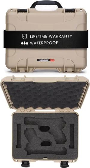 NANUK 910 Hard Case with Custom Foam Insert for 2 UP Glock Single Sporting Gear, IP67 Waterproof Hard Storage, Made in North America 2 UP Glock Short Case – (14.3’’ x 11.1’’ x 4.7’’)
