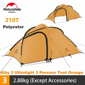 Naturehike Tent Hiby Series Camping Tent 3-4 Persons Outdoor 20D Silicone Fabric Double layer 4 Season Ultralight Family Tent