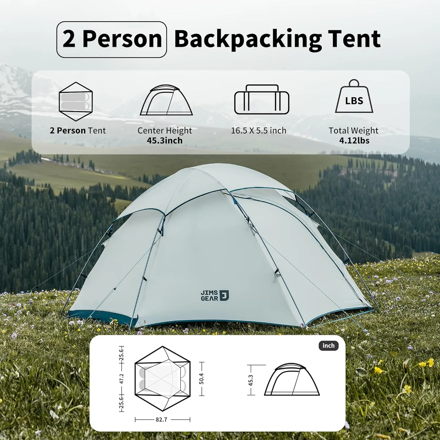 Naturehike Yakou 1-2 Person Backpacking Tent, Waterproof Ultralight High Mountain Tent for Camping & Hiking