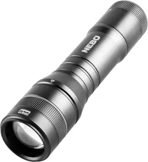NEBO Newton 500 Lumens | Black LED Waterproof Flashlight | AA Battery Powered with Magnetic Base
