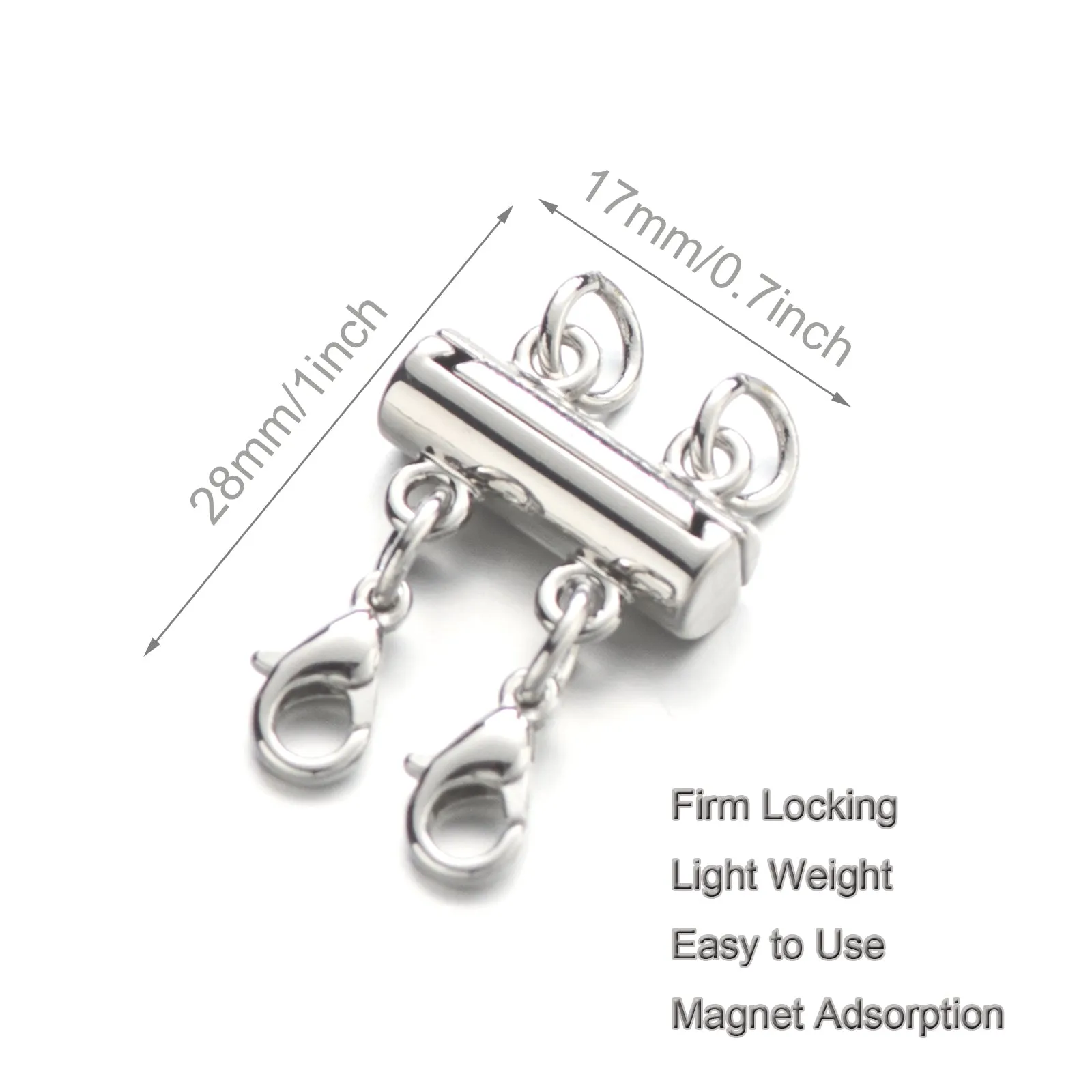Necklace Layering Clasps Separator for Stackable Necklaces Chains, Necklace Clasps for Layered Look Without Getting Tangled 2 Strands (Gold Silver)