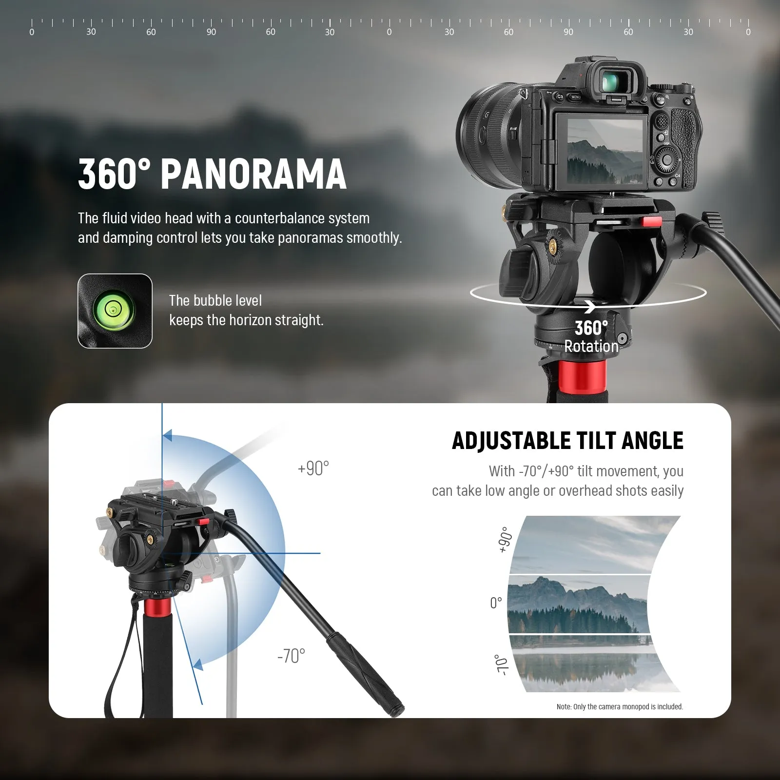 NEEWER TP71 71.6" 182cm Pro Camera Monopod