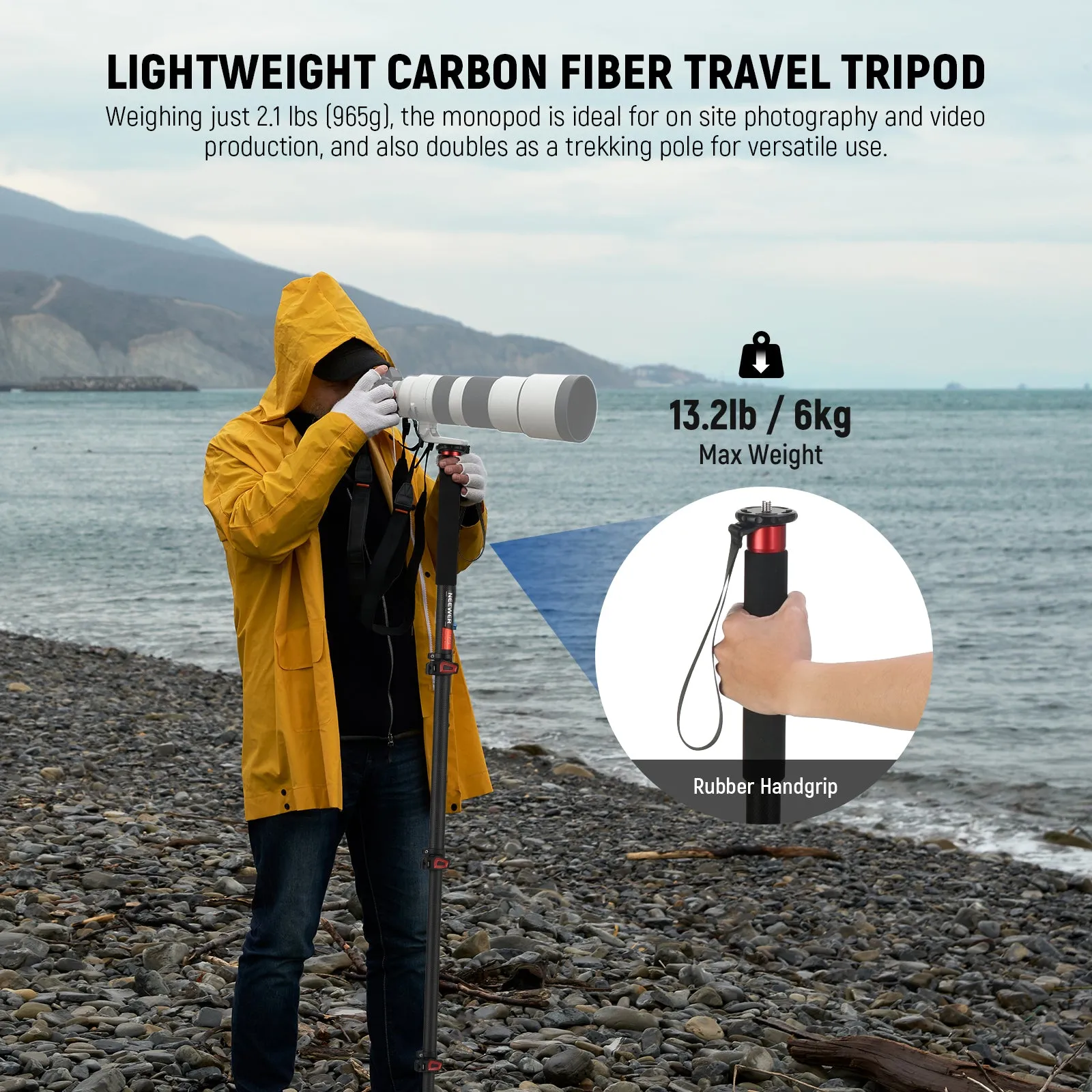 NEEWER TP71 71.6" 182cm Pro Camera Monopod